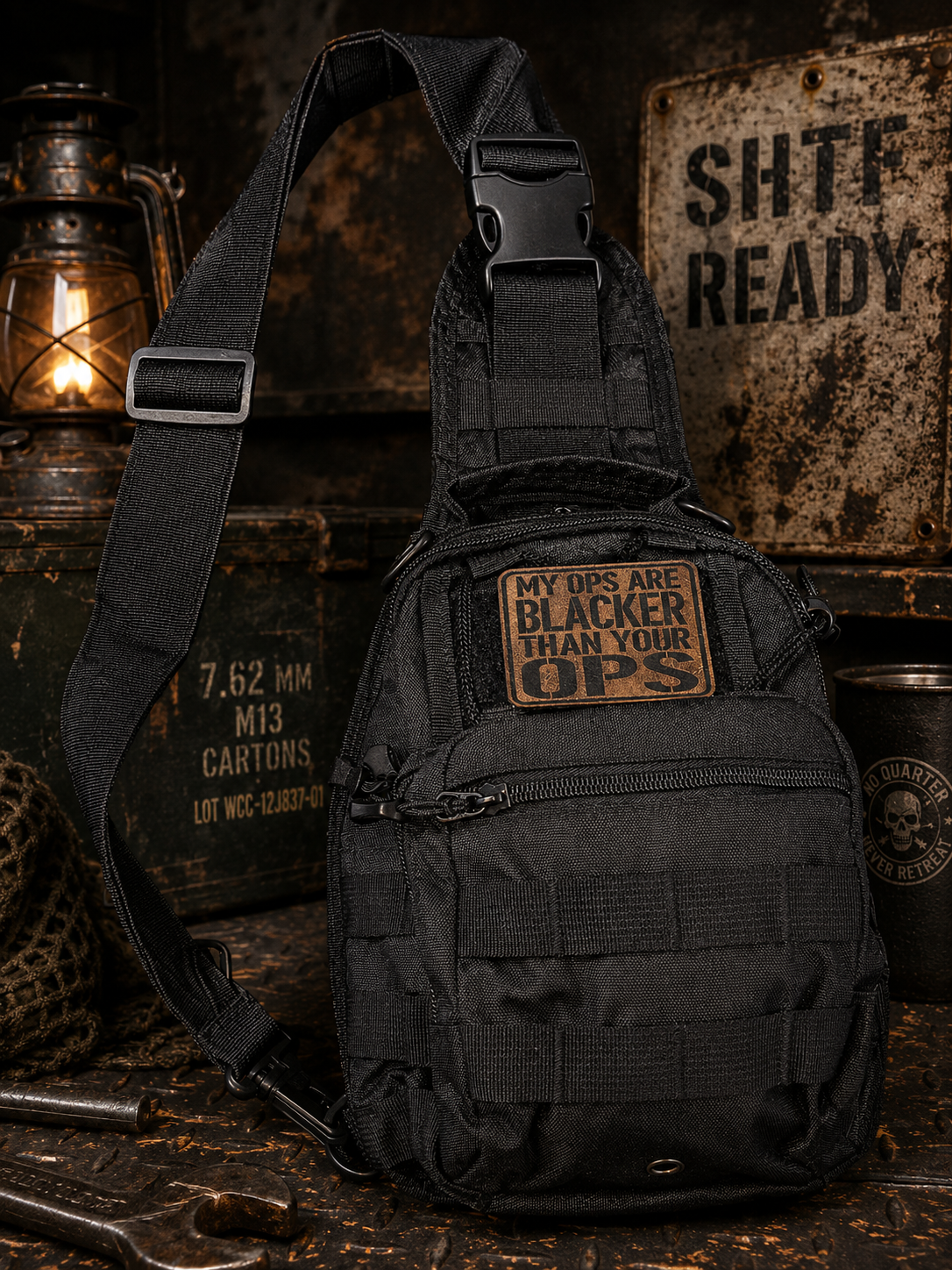 Bad Decisions Tactical Sling Bag - Black