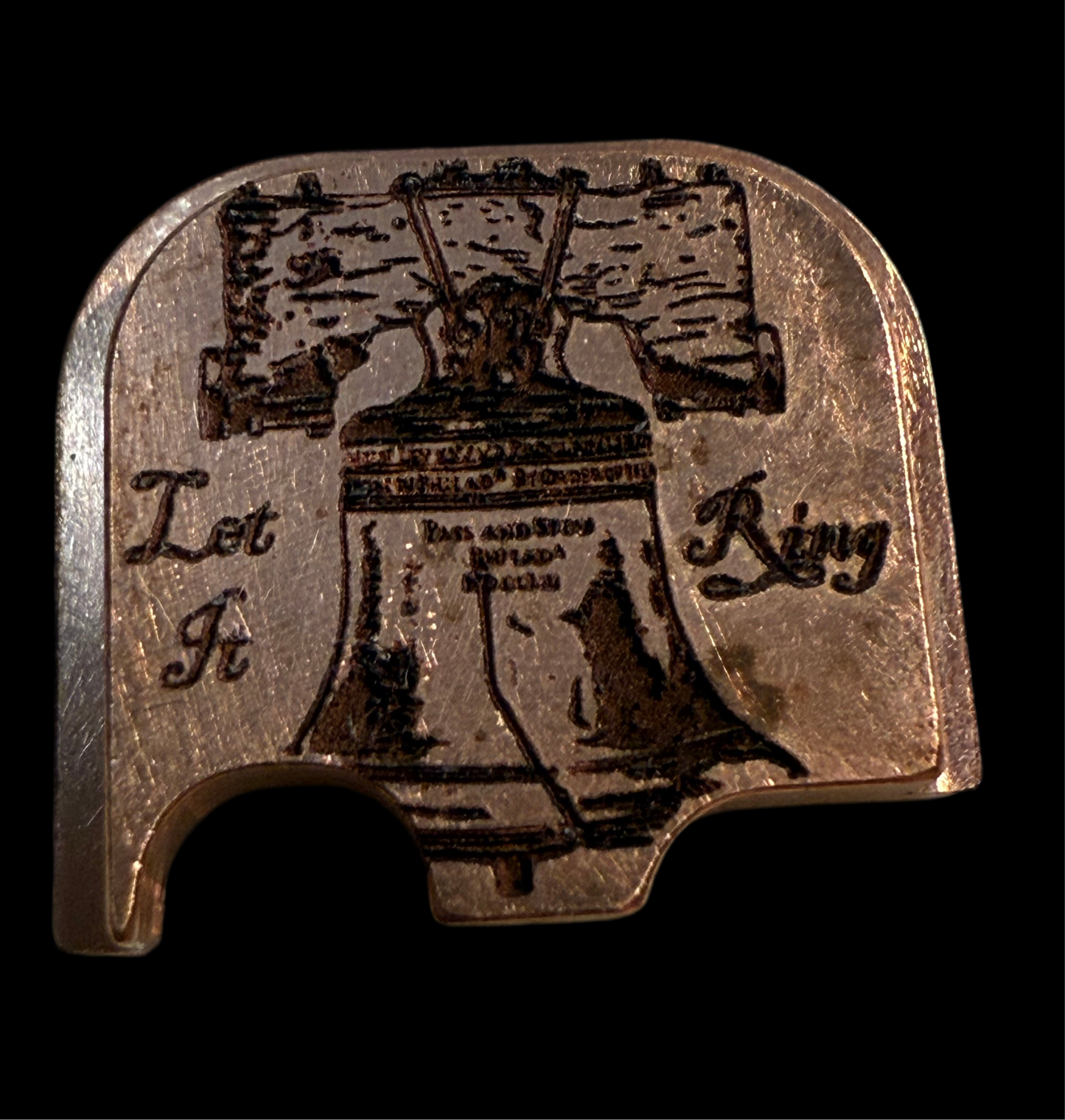 Custom Engraved Copper Glock 43/48 Liberty Bell Back Plate – Ring of Freedom