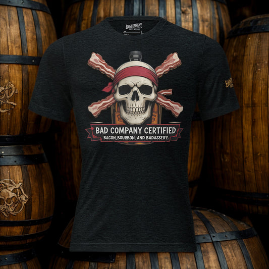 Bacon, Bourbon and Badassery - Short sleeve t-shirt