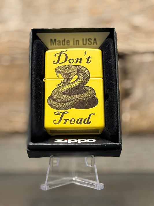 Custom Engraved Zippo Don’t Tread on Me Lighter – Ignite Defiance (Gadsden Yellow)