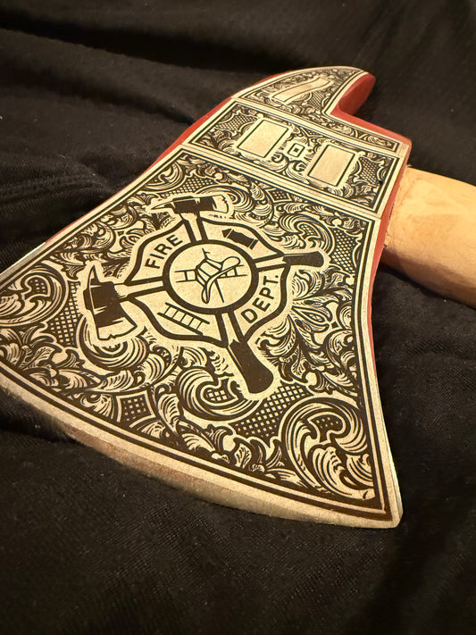 Engraved Fireman’s Axe – Blaze of Honor (Customizable)