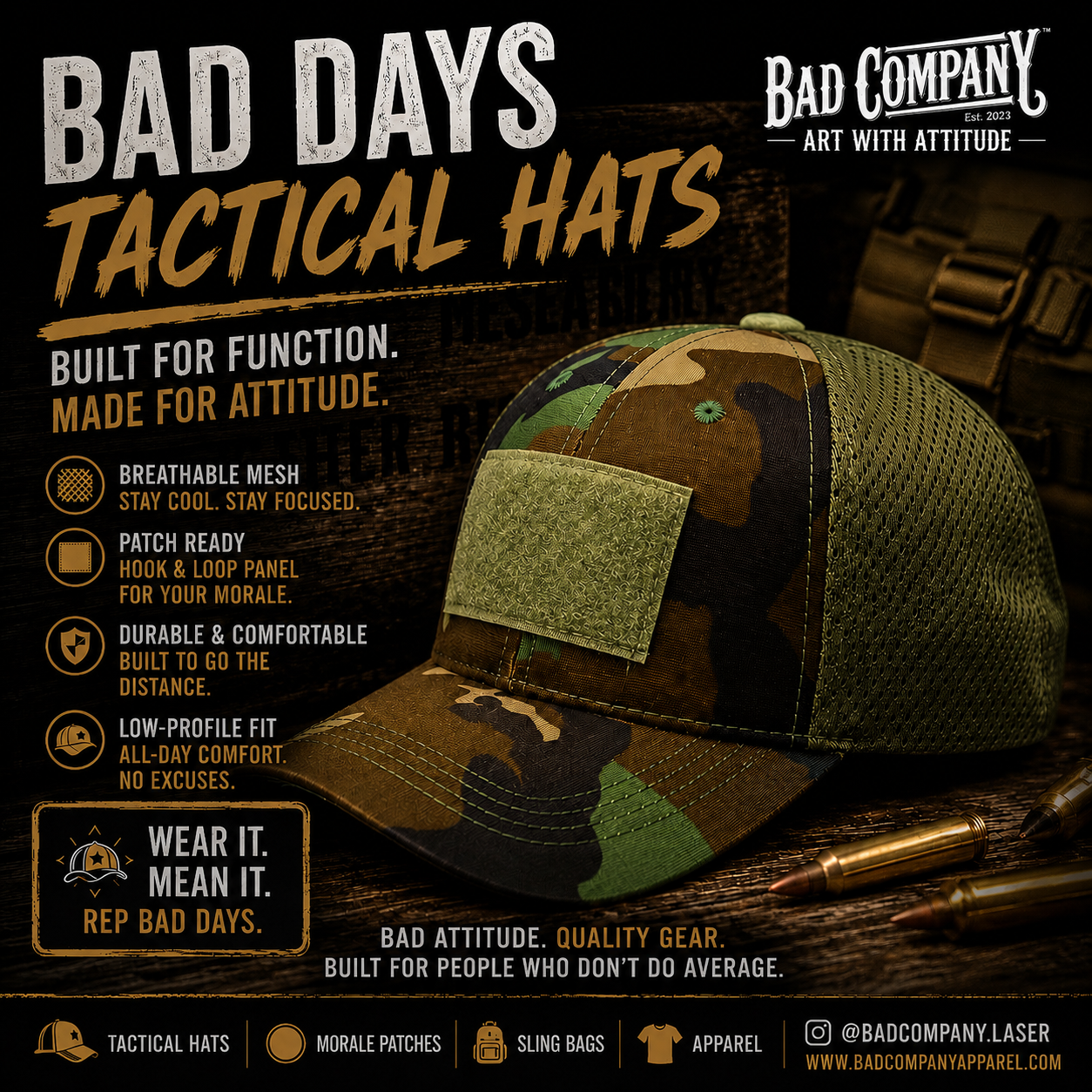 Bad Days Tactical Mesh Hat - Camo