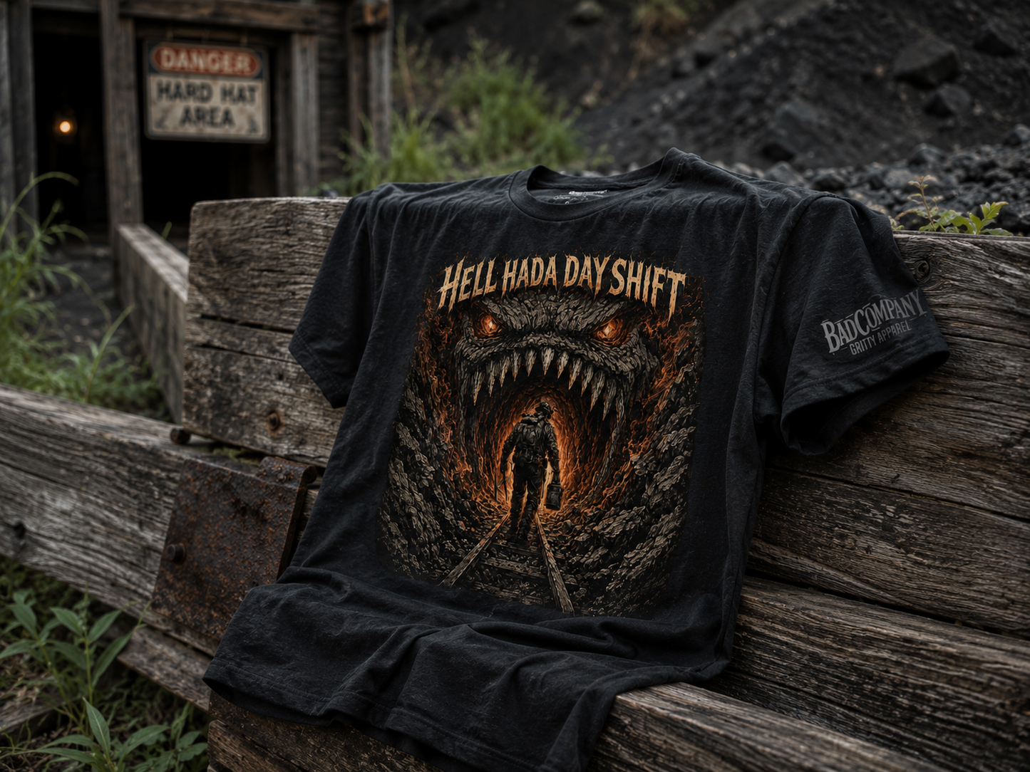 Hell Had a Day Shift | Black Lung Society Coal Miner Graphic T-Shirt