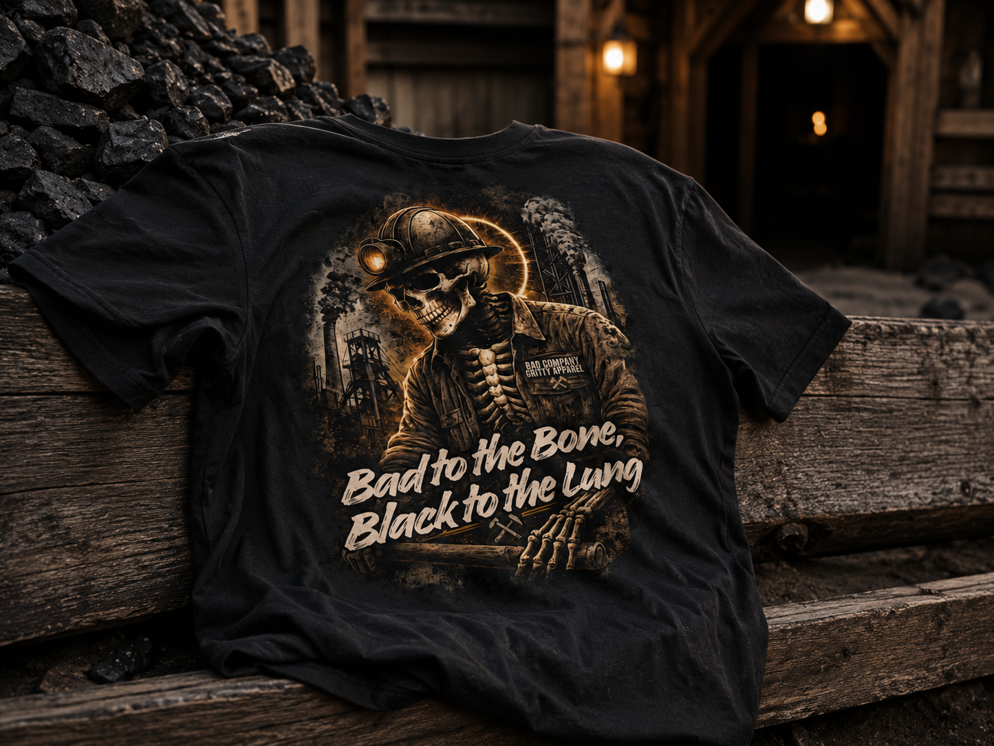 Bad to the Bone, Black to the Lung | Black Lung Society Graphic T-Shirt