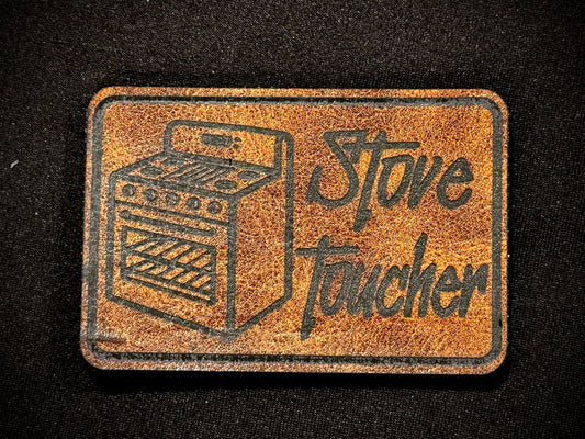 Leather hook and loop morale patch "Stove Toucher" 