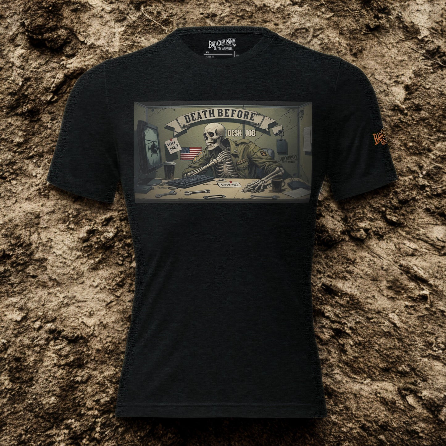 Death Before Desk Job - Short sleeve t-shirt